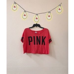 PINK Crop Sport Tee